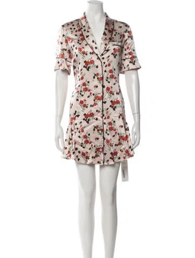 Pre-owned A.l.c Silk Floral Print Nightgown In Neutrals