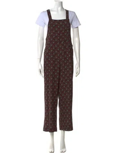 Pre-owned A.l.c Silk Floral Print Overalls In Multi