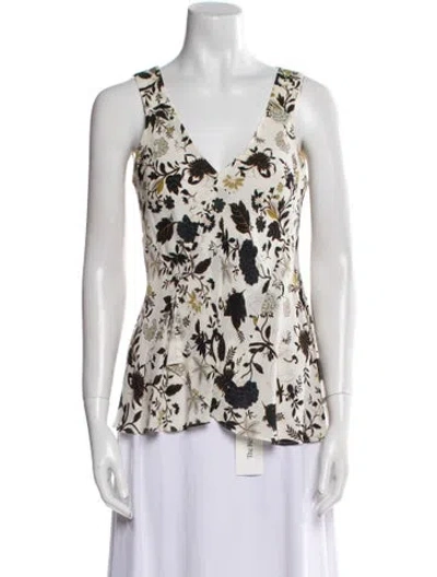 Pre-owned A.l.c Silk Floral Print Top