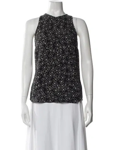 Pre-owned A.l.c Silk Floral Print Top In Blue