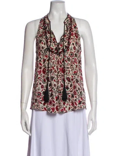 Pre-owned A.l.c Silk Floral Print Top In Multi