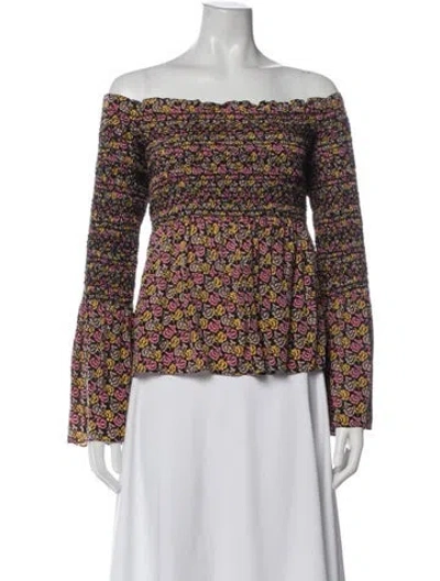 Pre-owned A.l.c Silk Floral Print Top In Multi