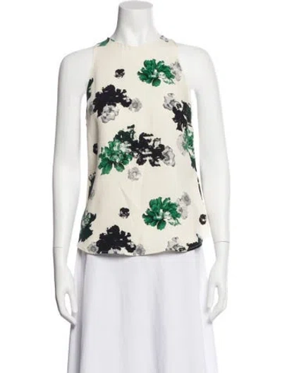 Pre-owned A.l.c Silk Floral Print Top In Neutral