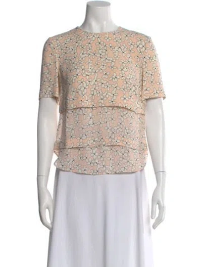Pre-owned A.l.c Silk Floral Print Top In Pink