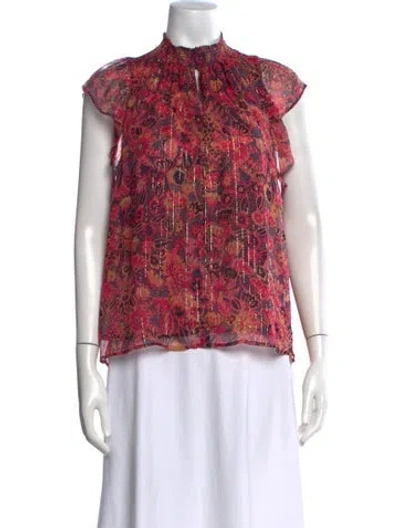 Pre-owned A.l.c Silk Floral Print Top In Pink