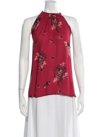 Pre-owned A.l.c Silk Floral Print Top In Red