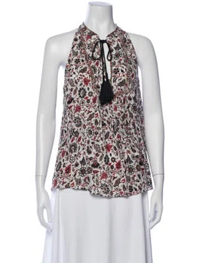Pre-owned A.l.c Silk Floral Print Top W/ Tags In Neutral