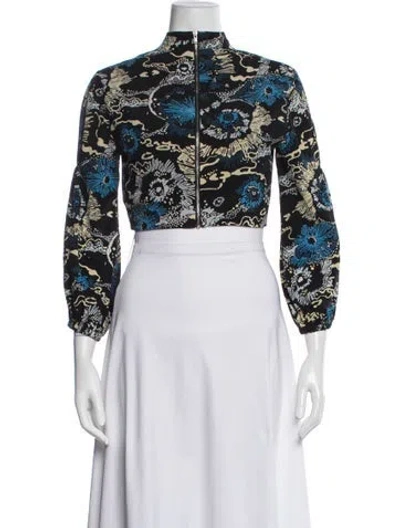 Pre-owned A.l.c Silk Floral Print Top In White