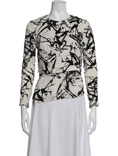 Pre-owned A.l.c Silk Graphic Print Robe In Neutrals