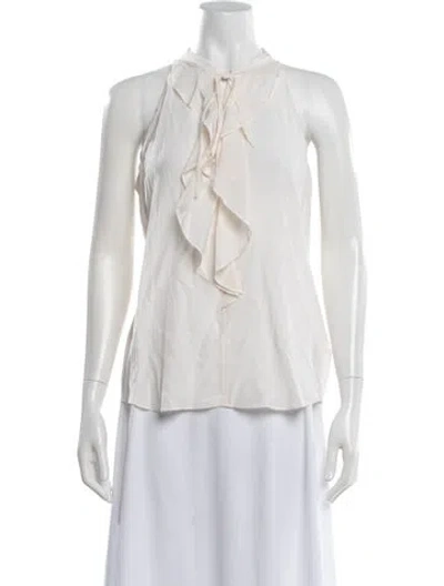 Pre-owned A.l.c Silk Halterneck Blouse In Neutrals