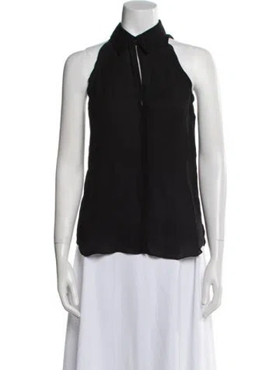 Pre-owned A.l.c Silk Halterneck Top In Black