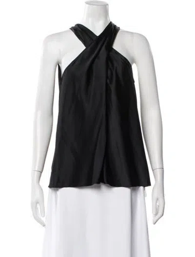 Pre-owned A.l.c Silk Halterneck Top In Black