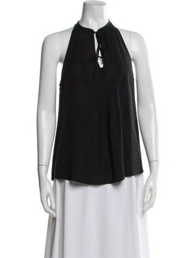 Pre-owned A.l.c Silk Halterneck Top In Black