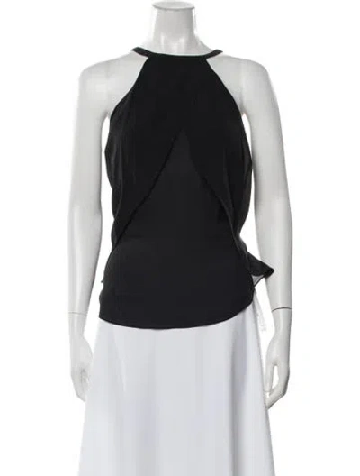Pre-owned A.l.c Silk Halterneck Top In Black