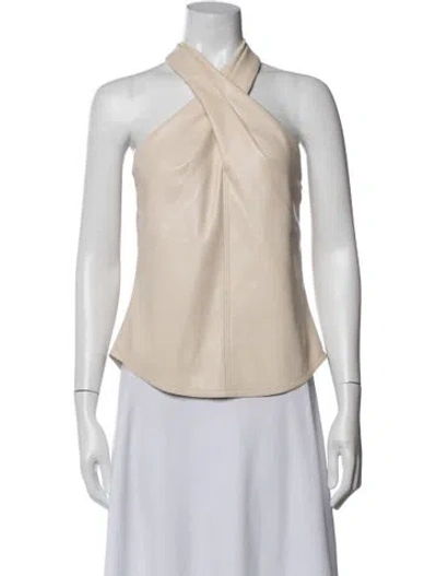 Pre-owned A.l.c Silk Halterneck Top In Neutral