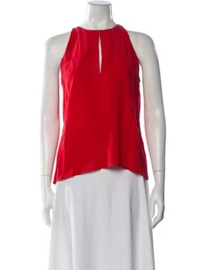 Pre-owned A.l.c Silk Halterneck Top In Red
