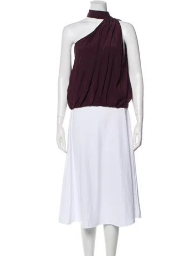 Pre-owned A.l.c Silk Halterneck Top W/ Tags In Burgundy