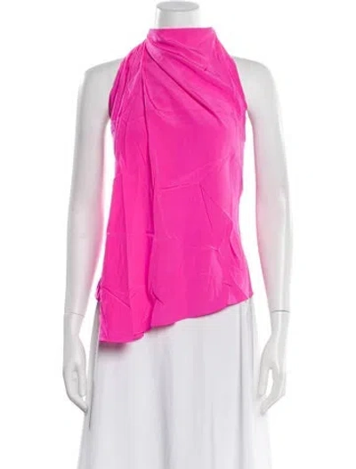 Pre-owned A.l.c Silk Halterneck Top W/ Tags In Pink