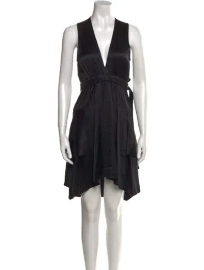 Pre-owned A.l.c Silk Knee-length Dress In Black
