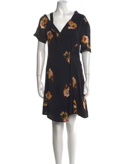 Pre-owned A.l.c Silk Knee-length Dress In Black