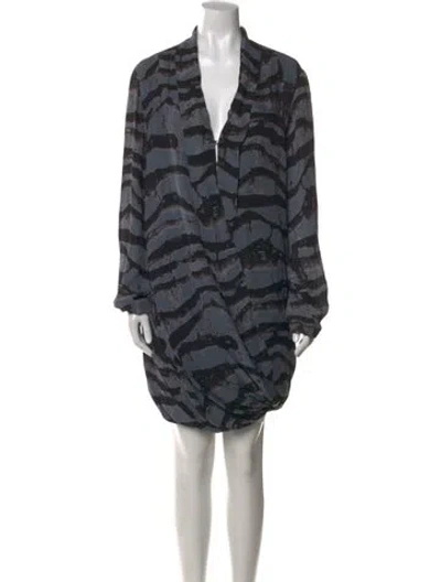 Pre-owned A.l.c Silk Knee-length Dress In Blue