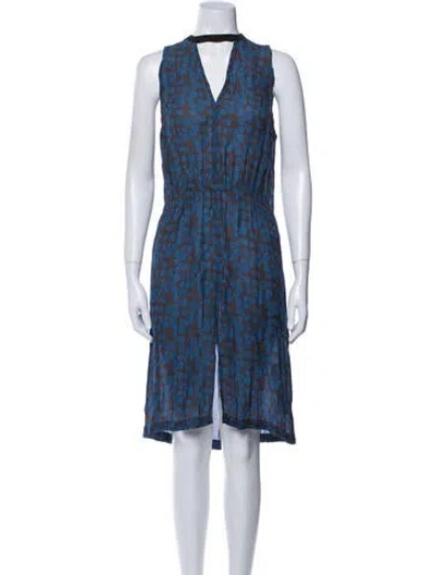 Pre-owned A.l.c Silk Knee-length Dress In Blue