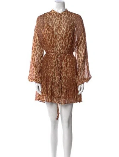 Pre-owned A.l.c Silk Knee-length Dress In Brown