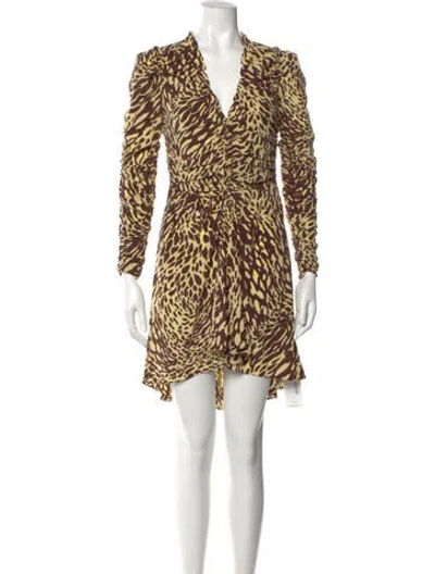Pre-owned A.l.c Silk Knee-length Dress In Brown