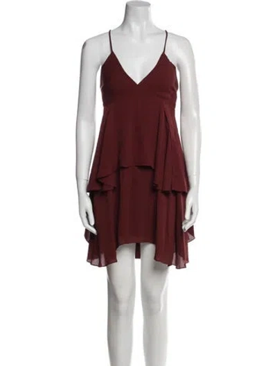 Pre-owned A.l.c Silk Knee-length Dress In Burgundy