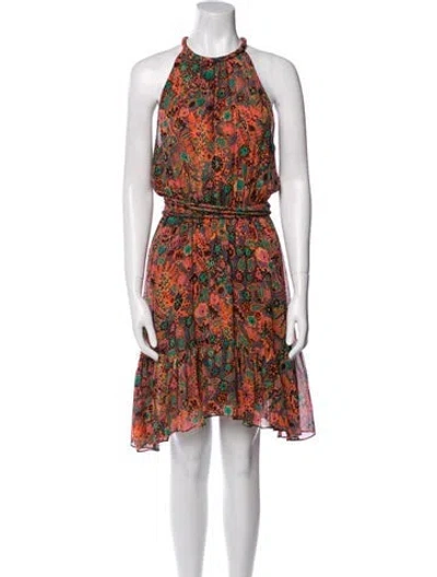 Pre-owned A.l.c Silk Knee-length Dress In Orange