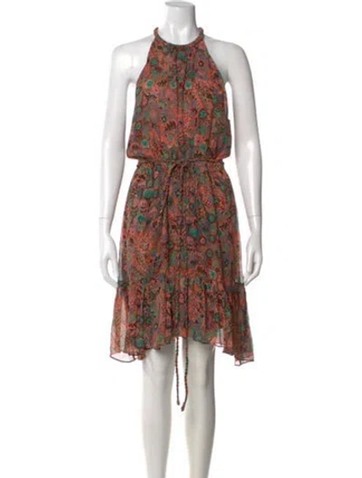 Pre-owned A.l.c Silk Knee-length Dress In Orange
