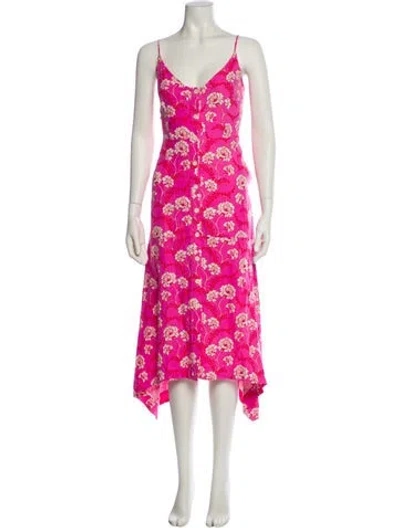 Pre-owned A.l.c Silk Knee-length Dress In Pink