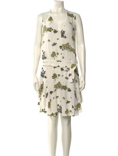 Pre-owned A.l.c Silk Knee-length Dress In White