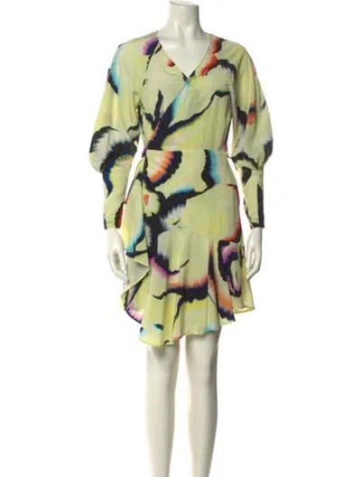 Pre-owned A.l.c Silk Knee-length Dress In Yellow