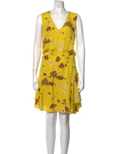 Pre-owned A.l.c Silk Knee-length Dress In Yellow
