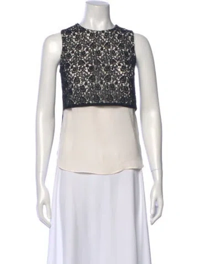 Pre-owned A.l.c Silk Lace Pattern Top In Black