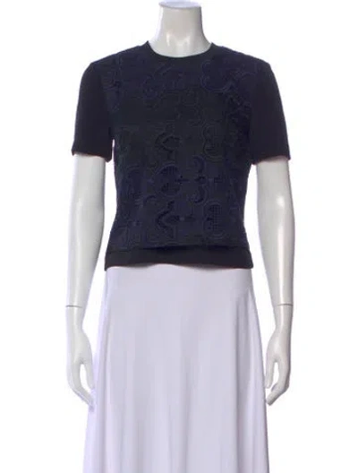 Pre-owned A.l.c Silk Lace Pattern Top In Black