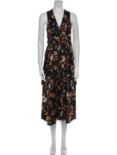 Pre-owned A.l.c Silk Long Dress In Black