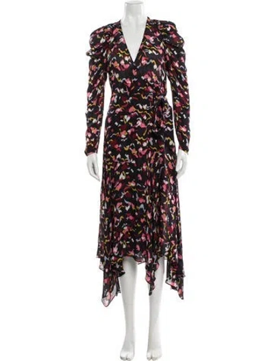 Pre-owned A.l.c Silk Long Dress In Black
