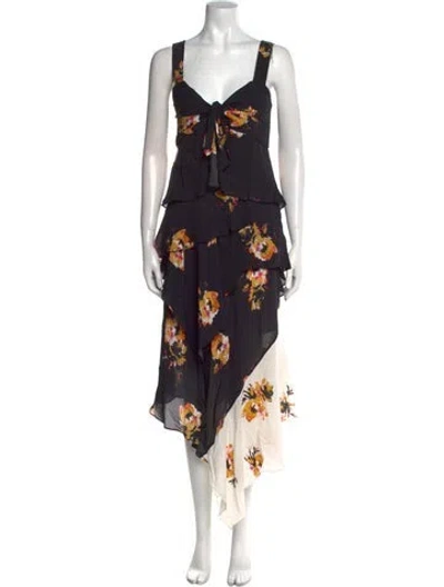 Pre-owned A.l.c Silk Long Dress In Black