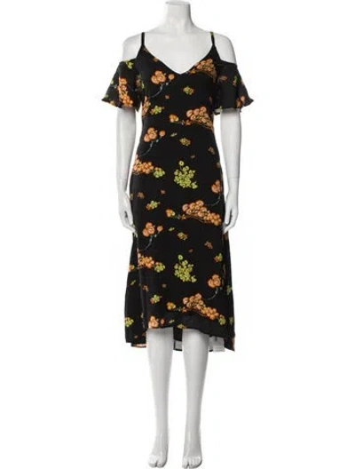 Pre-owned A.l.c Silk Long Dress In Black