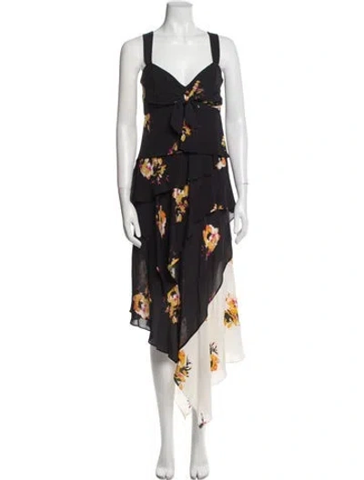 Pre-owned A.l.c Silk Long Dress In Black