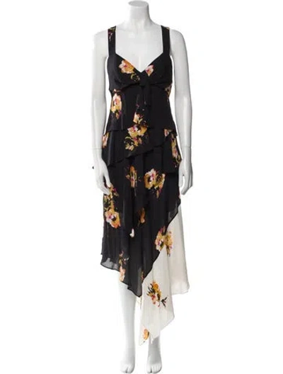 Pre-owned A.l.c Silk Long Dress In Black