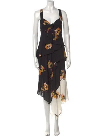 Pre-owned A.l.c Silk Long Dress In Black