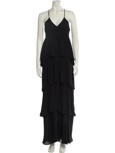 Pre-owned A.l.c Silk Long Dress In Black