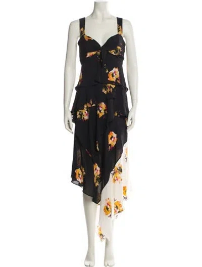 Pre-owned A.l.c Silk Long Dress In Black