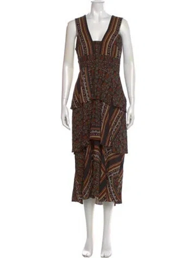 Pre-owned A.l.c Silk Long Dress In Black