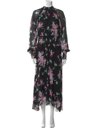 Pre-owned A.l.c Silk Long Dress In Black