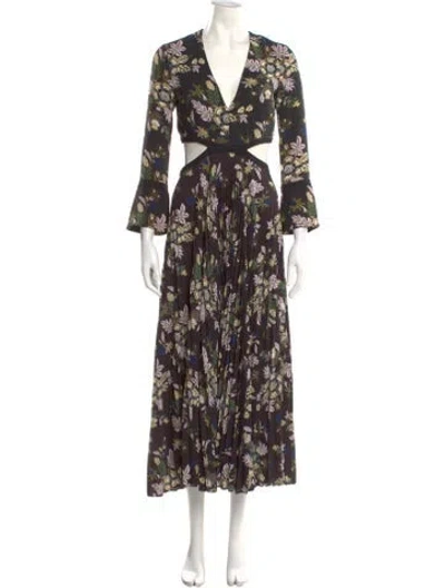 Pre-owned A.l.c Silk Long Dress In Black