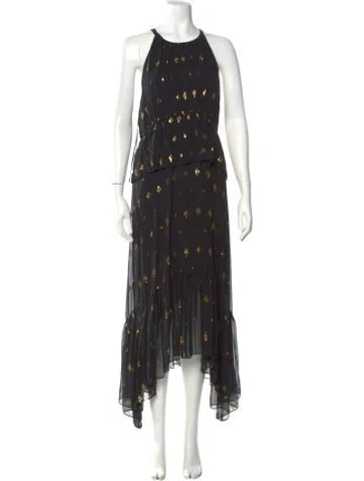 Pre-owned A.l.c Silk Long Dress In Black